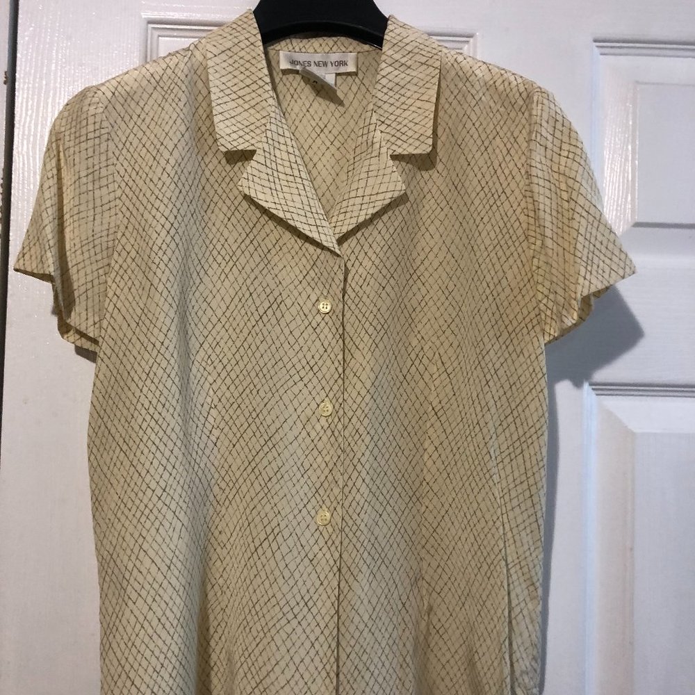 JONES NEW YORK women short sleeve silk blouse, 126